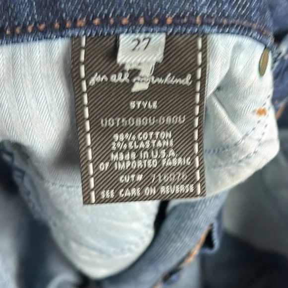 7 For All Mankind Boot Cut Jeans Size 27 - Picture 4 of 7